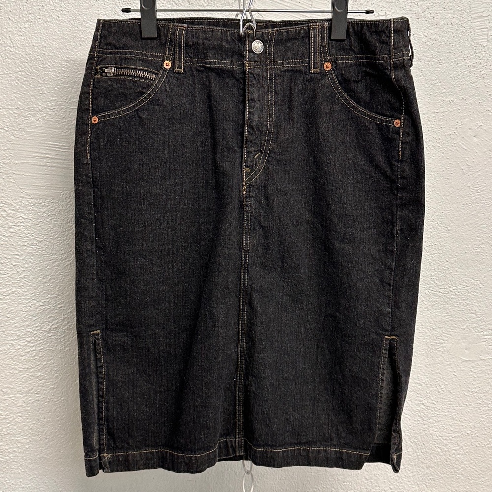 Levi's Black Demin Skirt with Side Slits